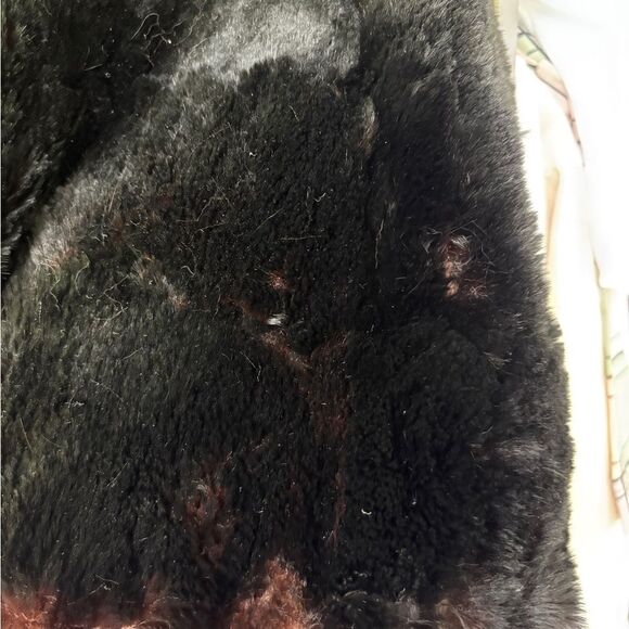 VINTAGE REAL Rabbit Fur Women’s Capelet and Muff Set Black - Picture 6 of 10